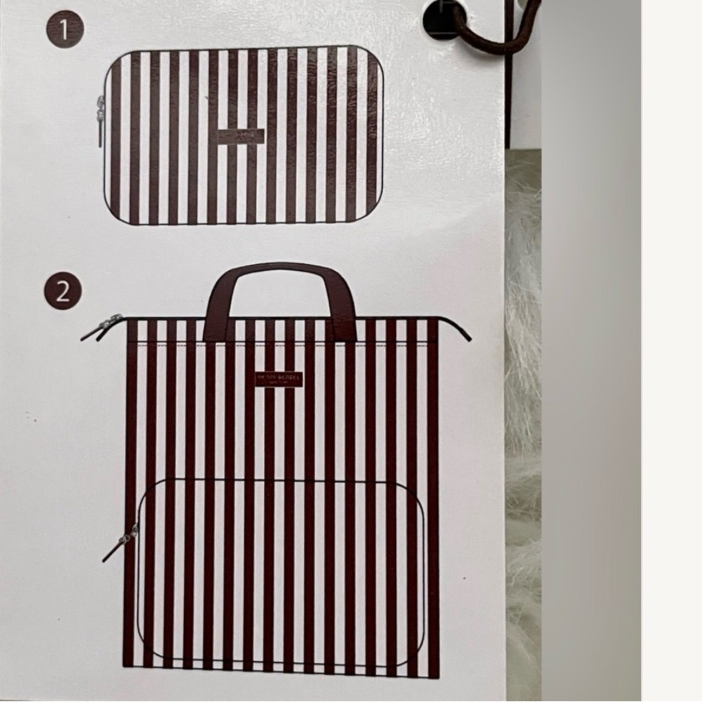 NWT Henri Bendel Brown Zip Around Packable Backpack - Picture 8 of 11